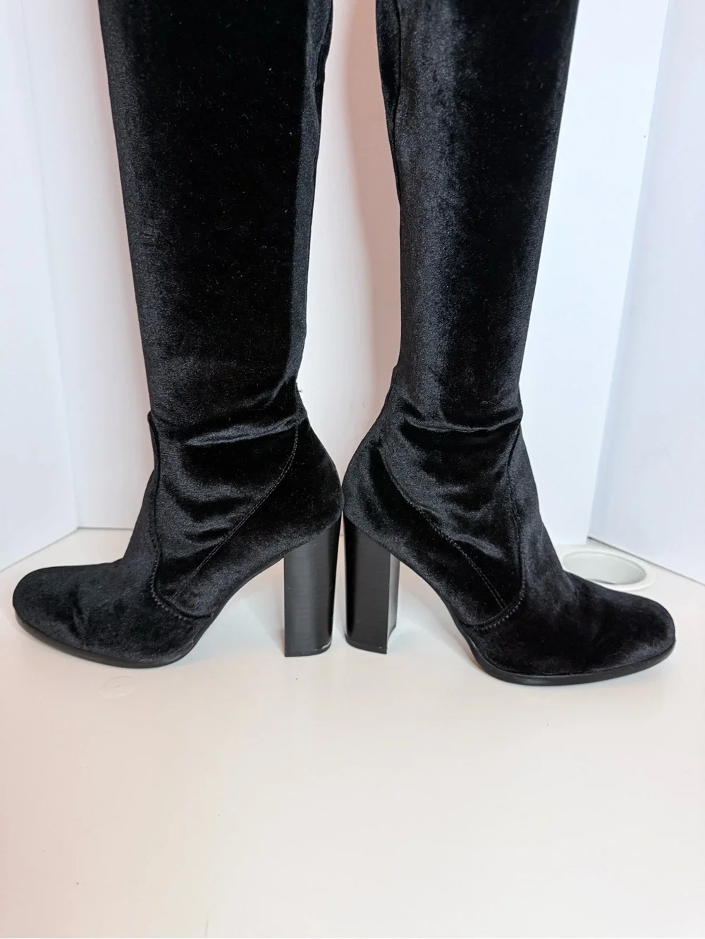 Sam Edelman Black Velvet Over-the-Knee Boots